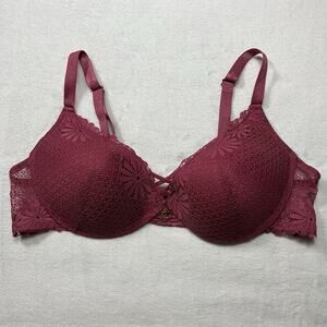 Juicy Couture Intimates Women's Maroon Push up Padded Feminine Lingerie Bra 38C